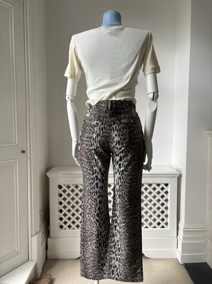 2000s Y2K Italian Leopard Print Trousers
