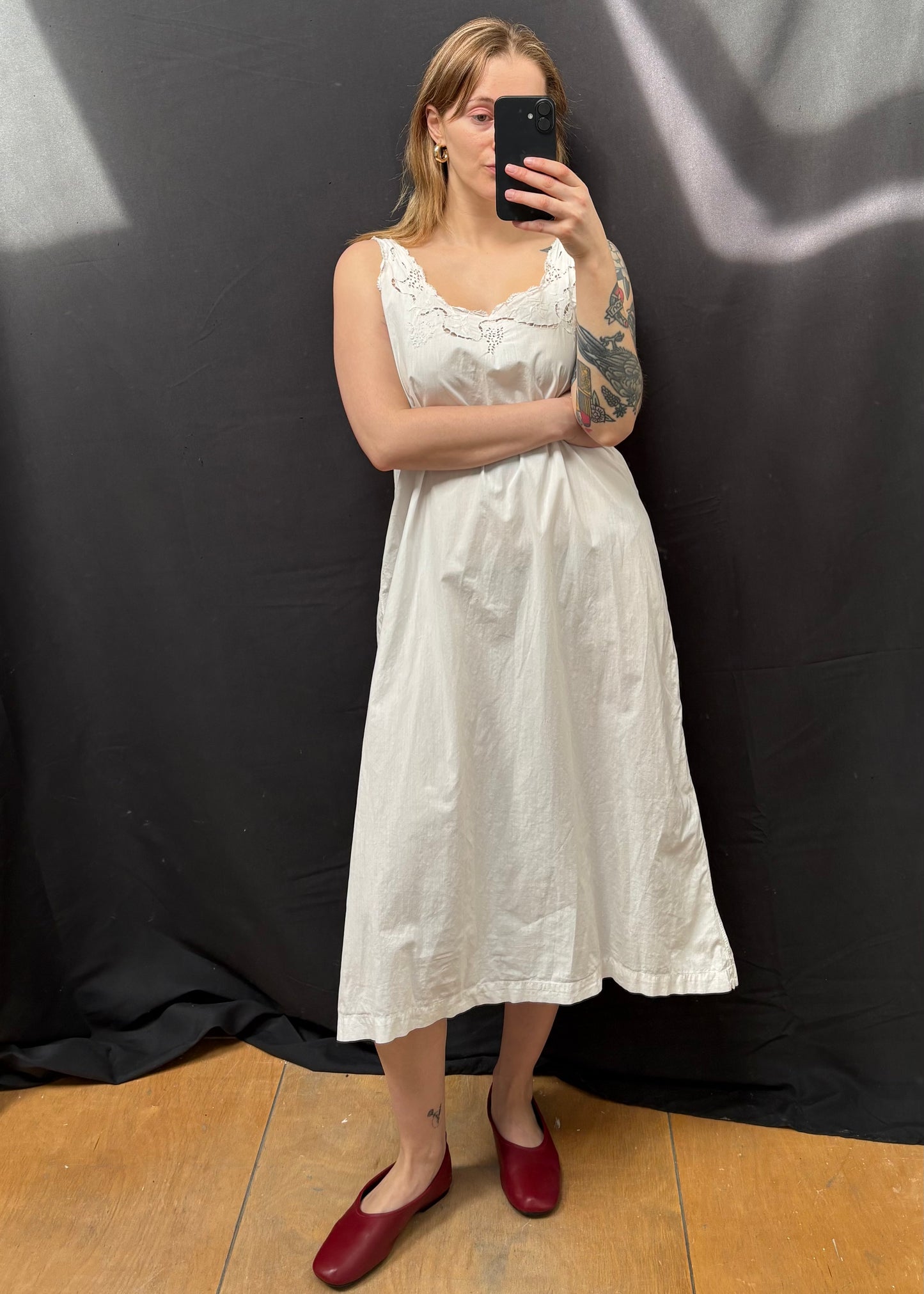 c.1910s White Cotton Sleeveless Nightdress