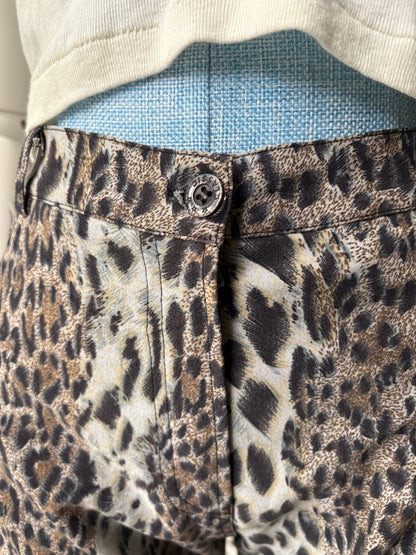 2000s Y2K Italian Leopard Print Trousers