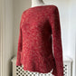 1960s 1970s Mohair Red Knit Boatneck Sweater