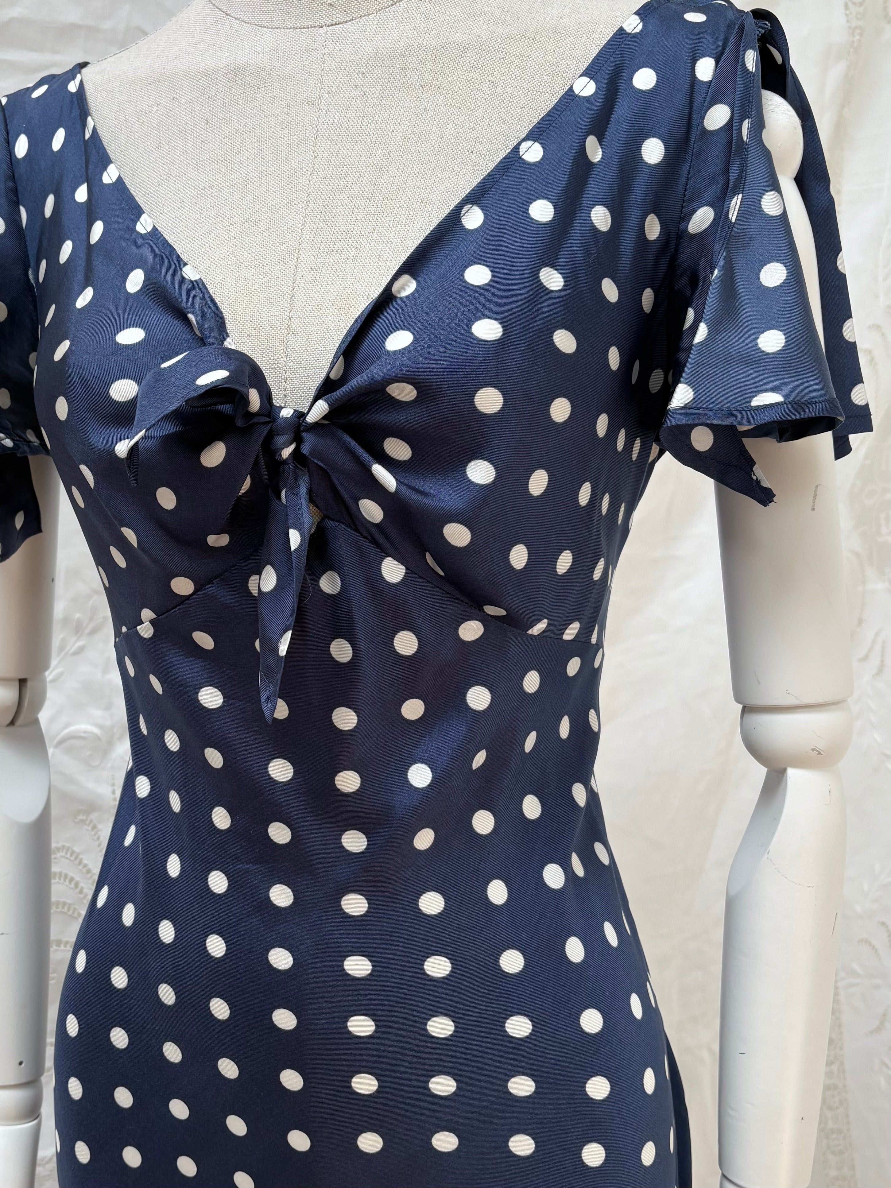 2000s Pure Silk Polka Dot Dress