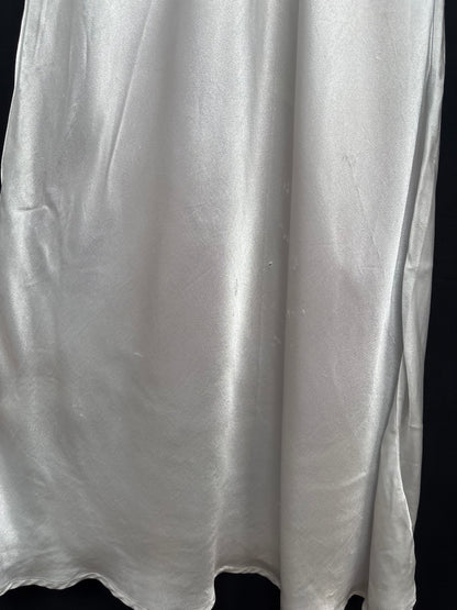 1940s Deadstock Ice Blue Satin Bias Slip