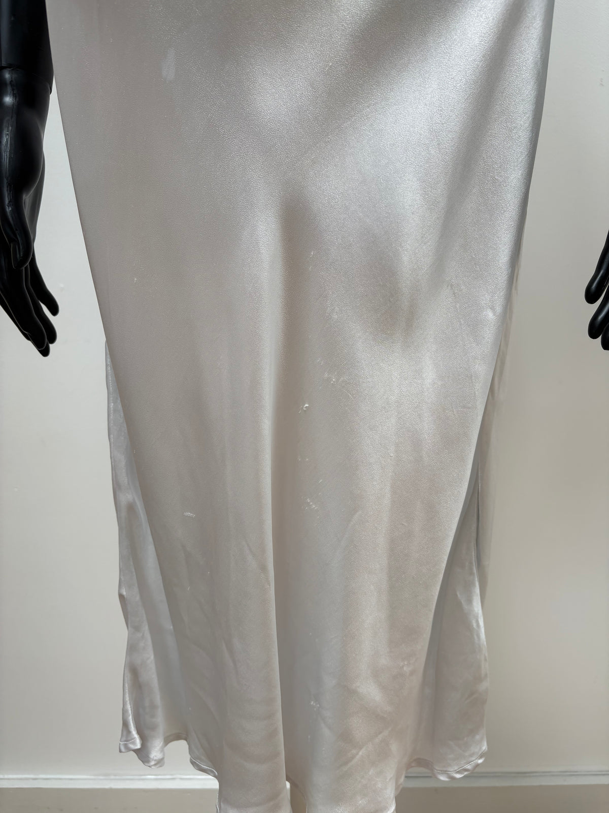 1940s Deadstock Ice Blue Satin Bias Slip