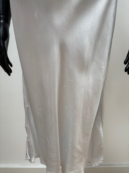 1940s Deadstock Ice Blue Satin Bias Slip