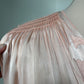 1940s Pink Satin Slip with Smocking