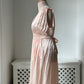 1940s Pink Satin Slip with Smocking