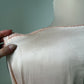 1940s Pink Satin Slip with Smocking