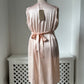 1940s Pink Satin Slip with Smocking