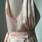 1940s Pink Satin Slip with Smocking