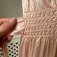 1940s Pink Satin Slip with Smocking