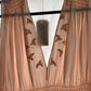 1940s Pink Satin Slip with Smocking