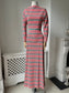 1970s Homemade Striped Boat Neck Maxi Dress