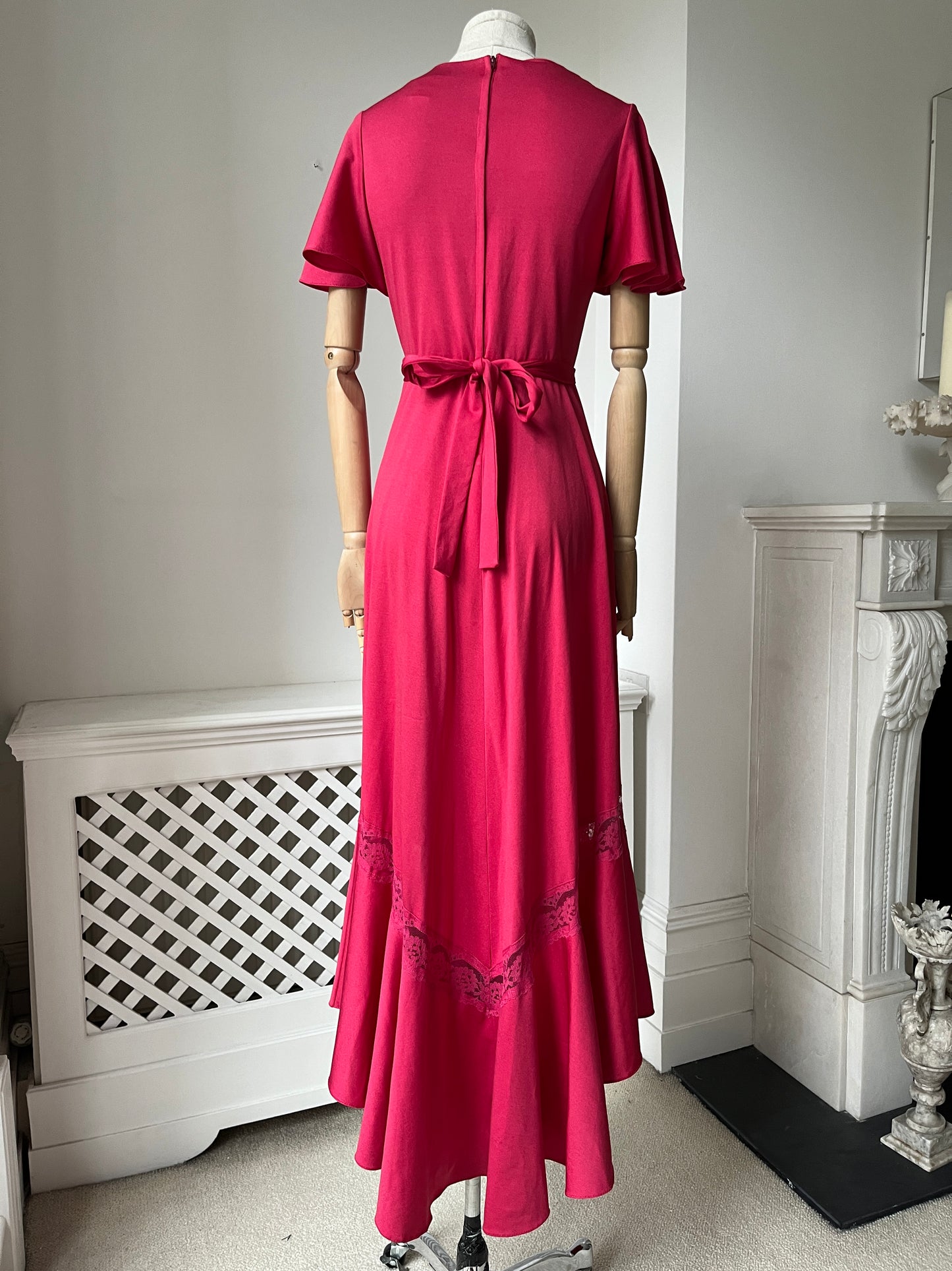 1970s 'Shubette' Fuchsia Pink Maxi Dress