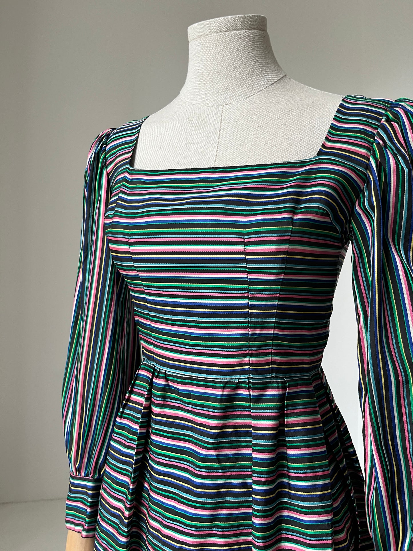 1980s 'Susan Small' Striped Party Dress