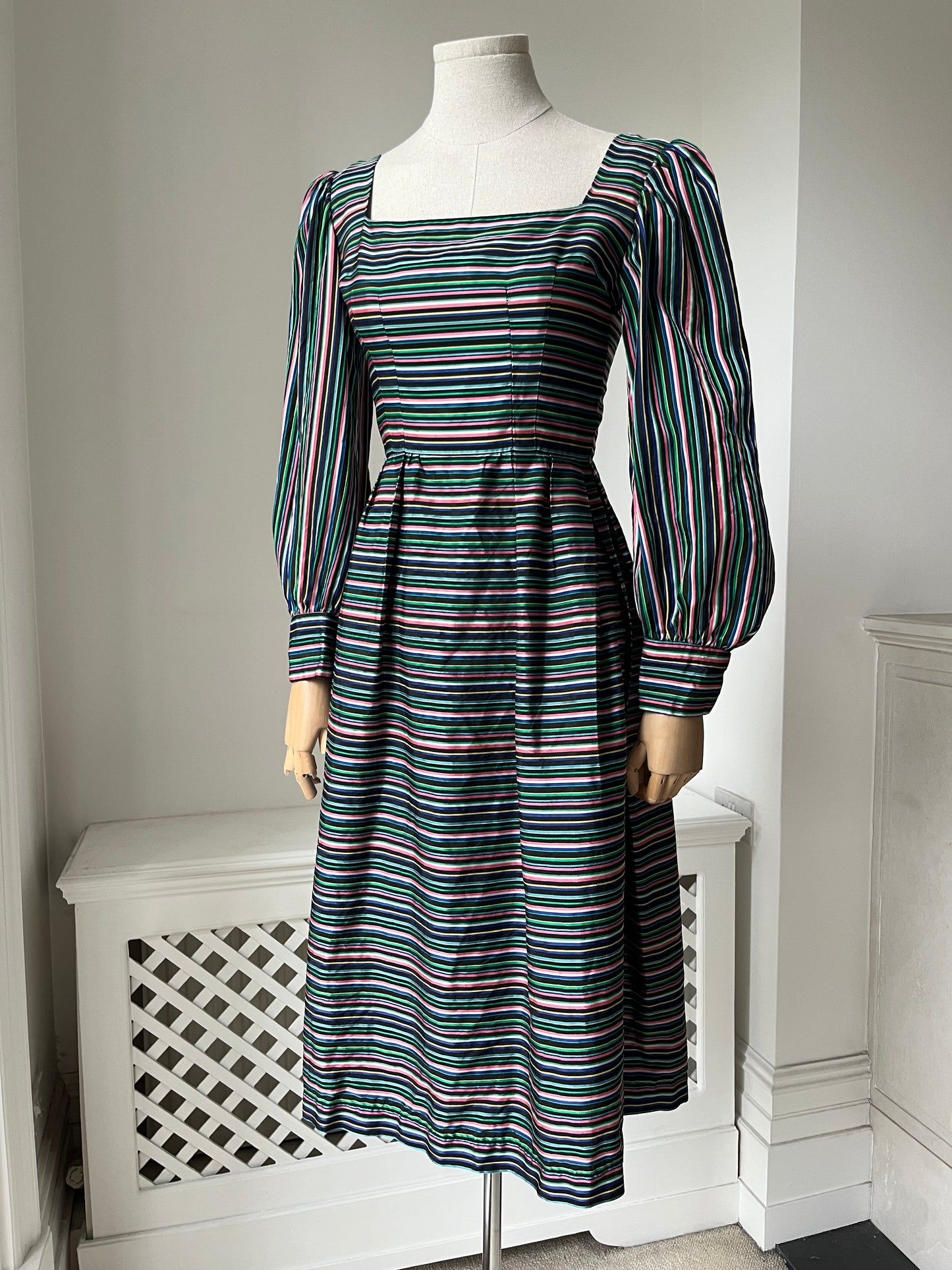 1980s 'Susan Small' Striped Party Dress