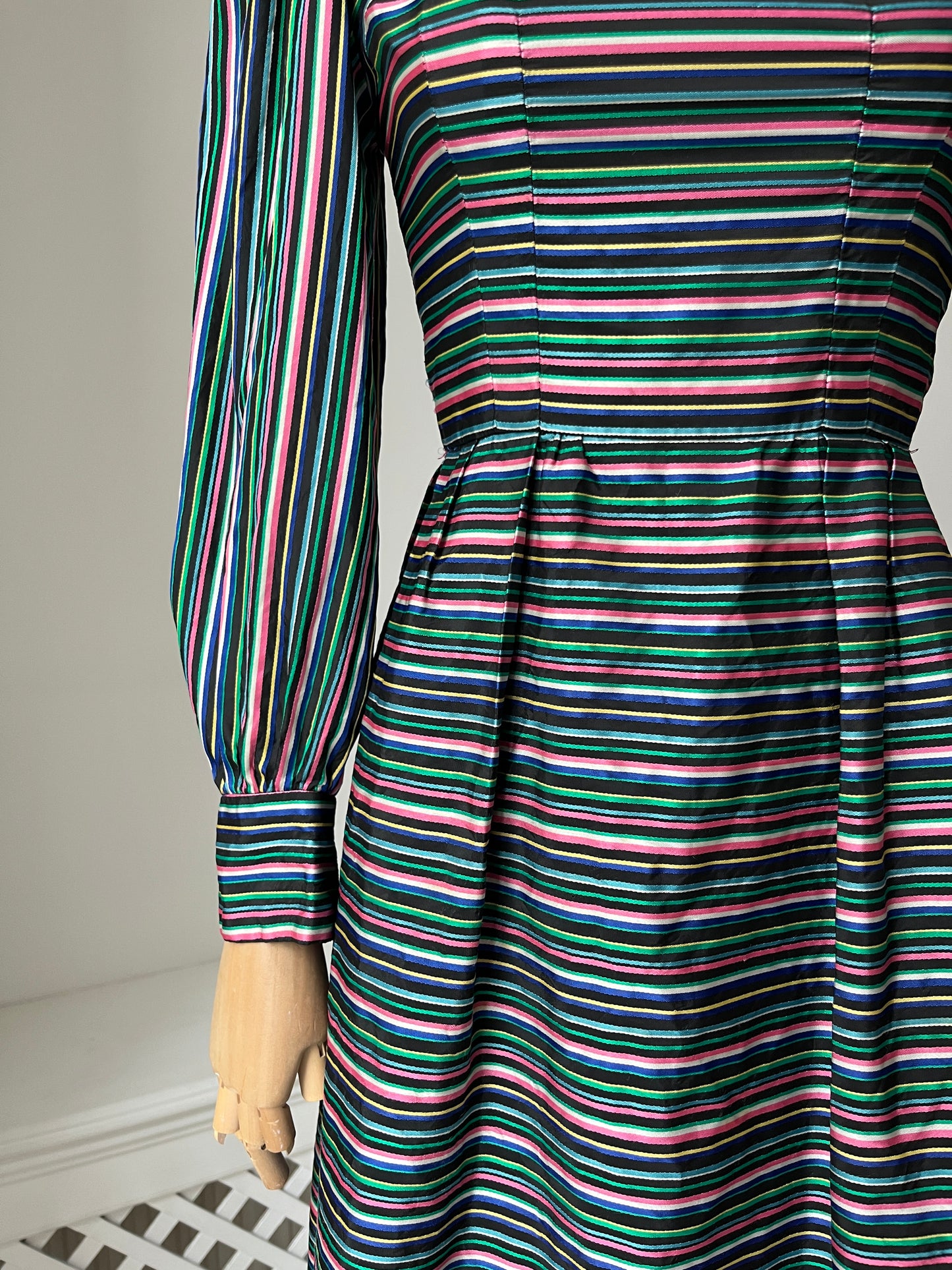 1980s 'Susan Small' Striped Party Dress