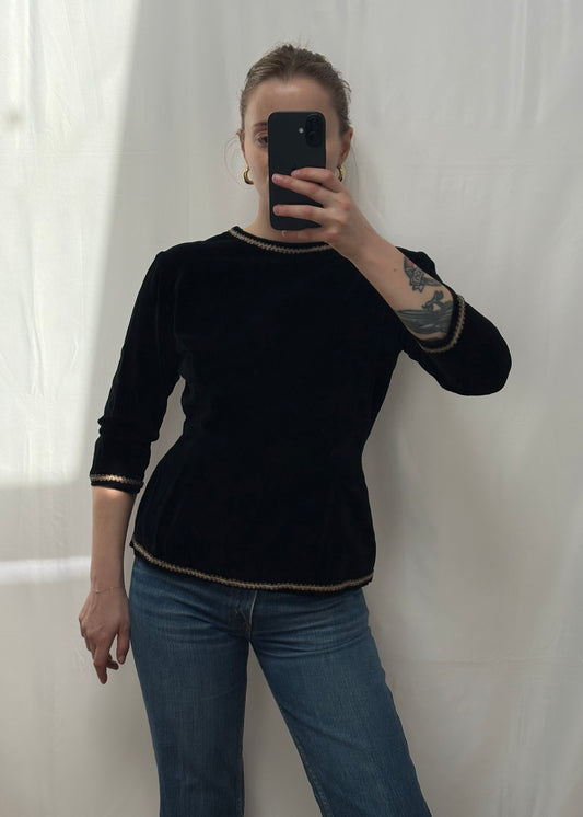 c.1960s Velvet Blouse