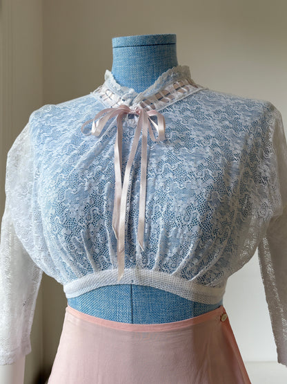 1950s Lace Boudoir Blouse