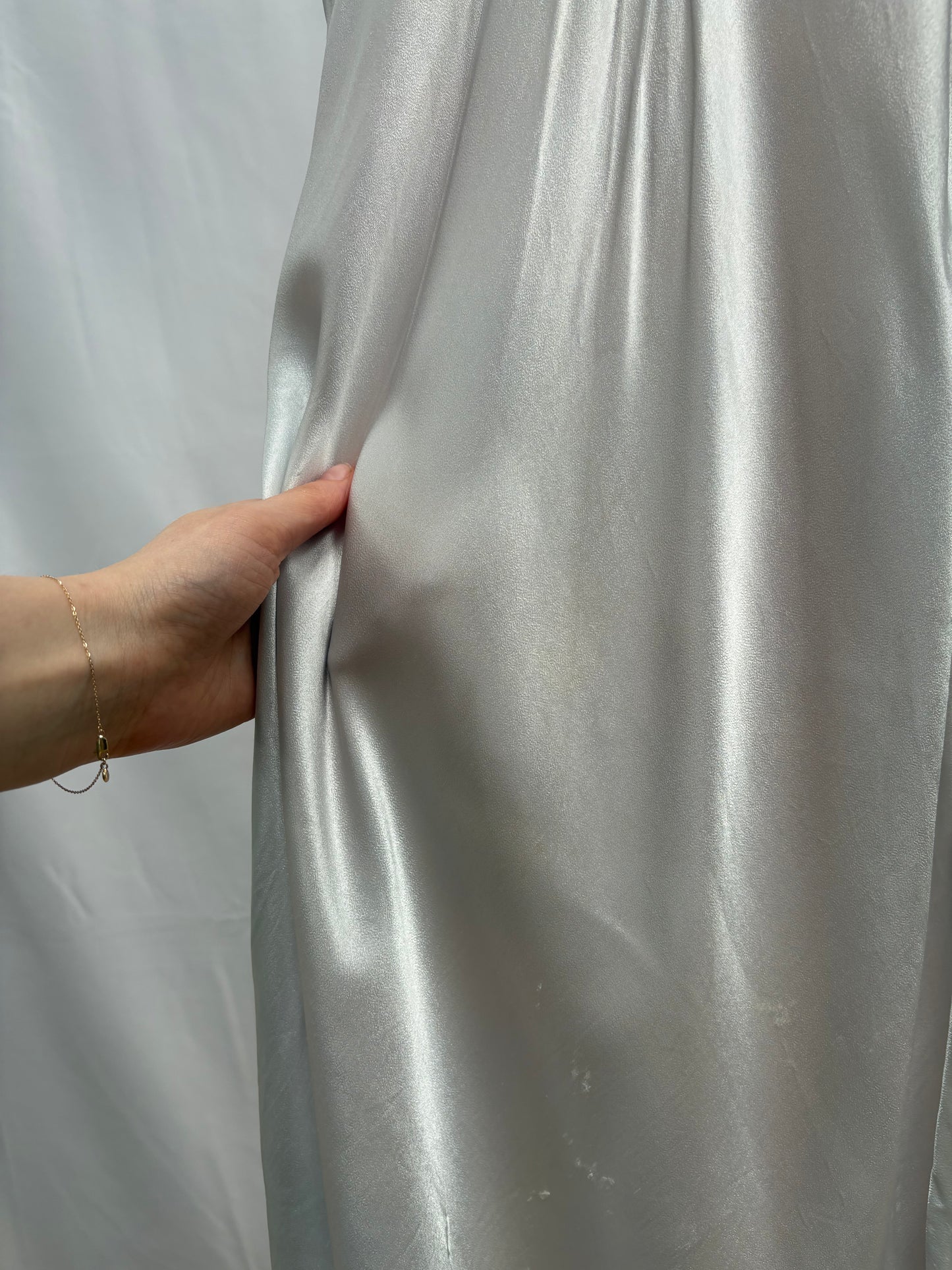 1940s Deadstock Ice Blue Satin Bias Slip