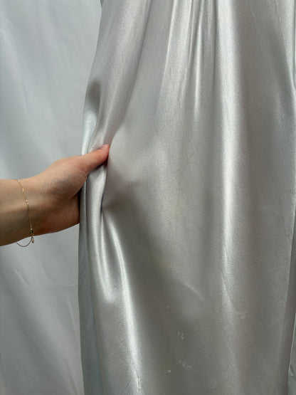 1940s Deadstock Ice Blue Satin Bias Slip