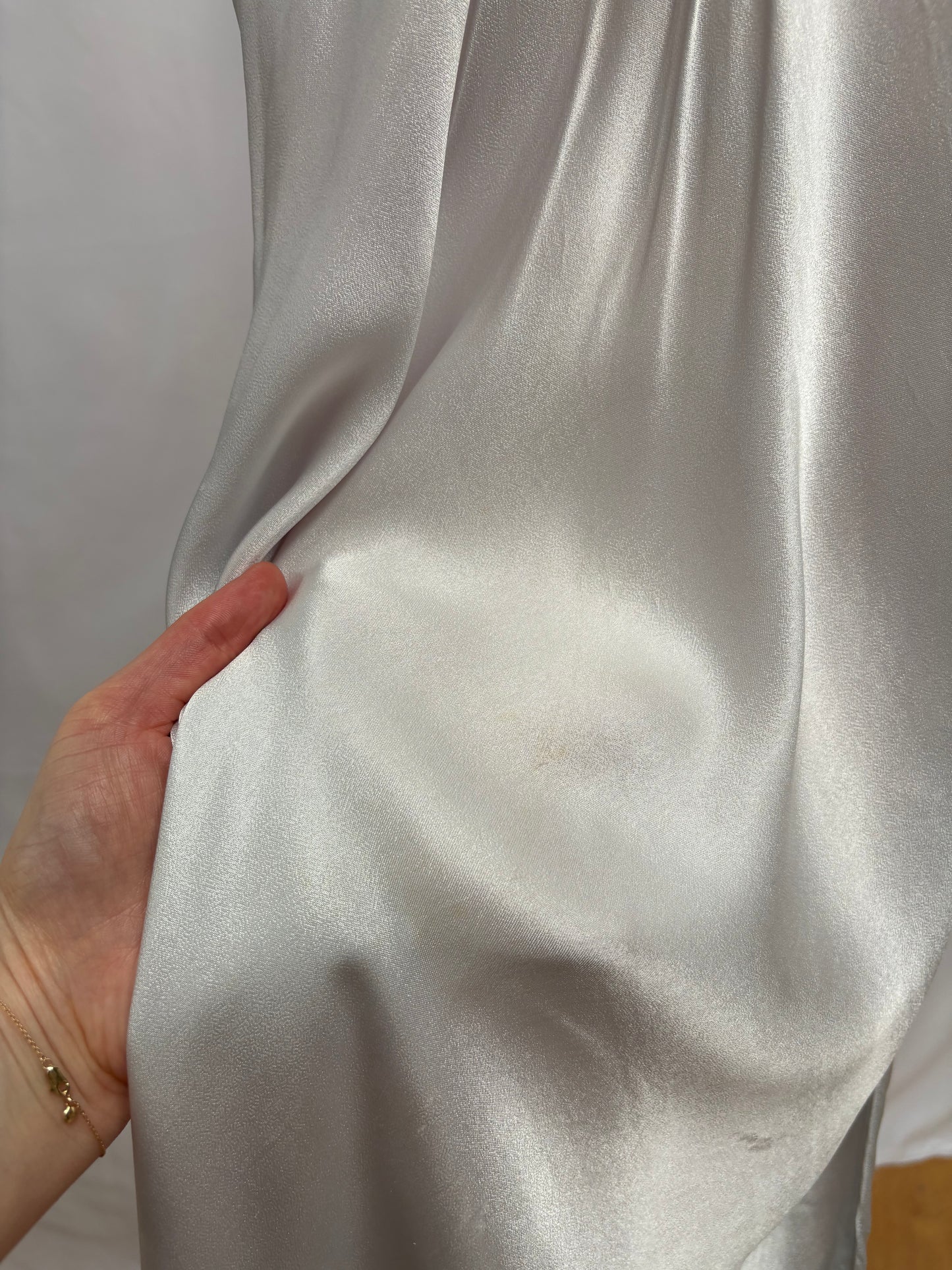 1940s Deadstock Ice Blue Satin Bias Slip