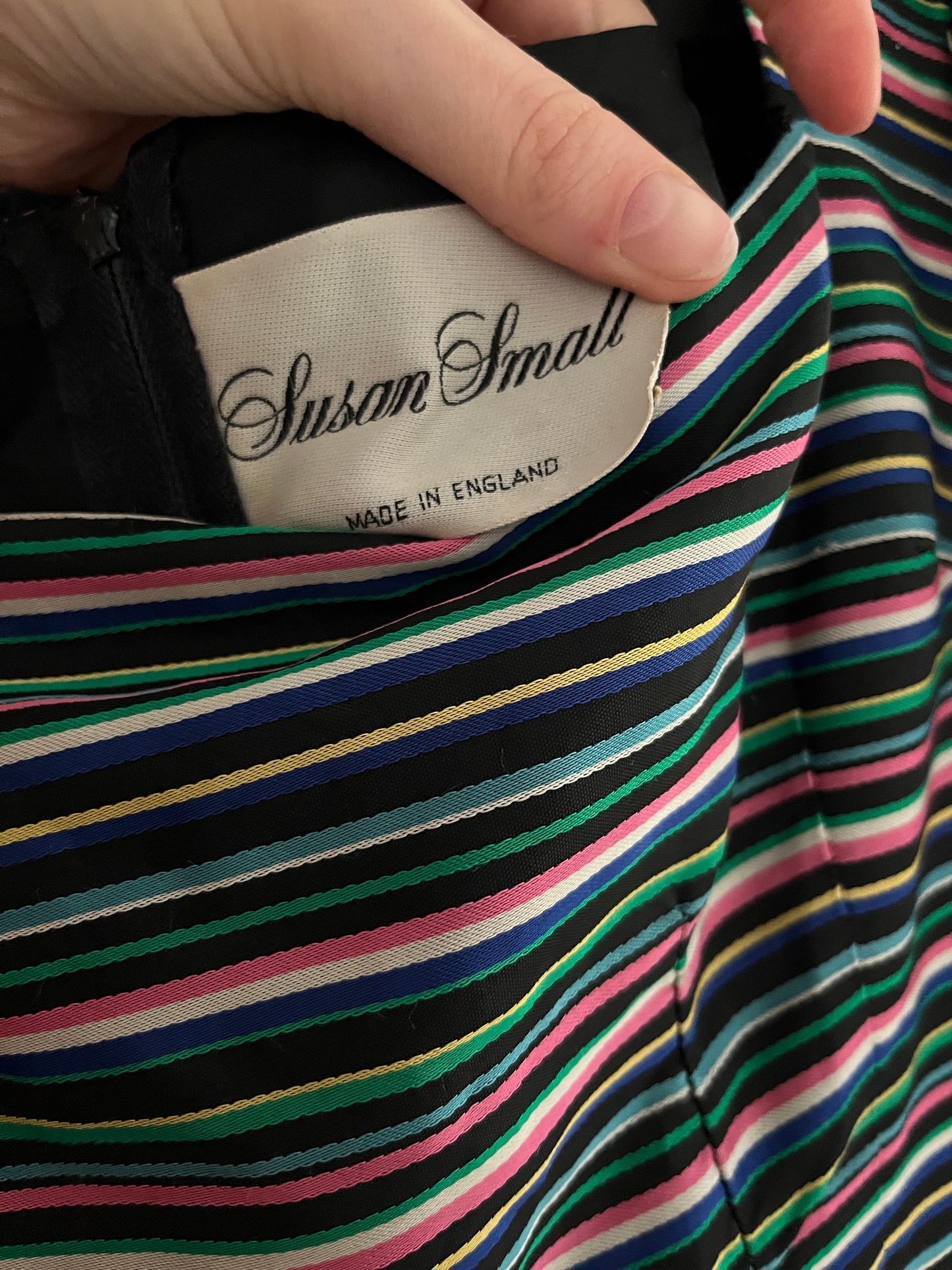 1980s 'Susan Small' Striped Party Dress