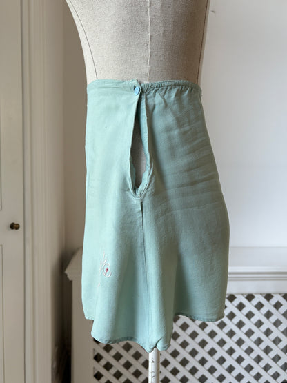 1940s Blue Embroidered Tap Pants
