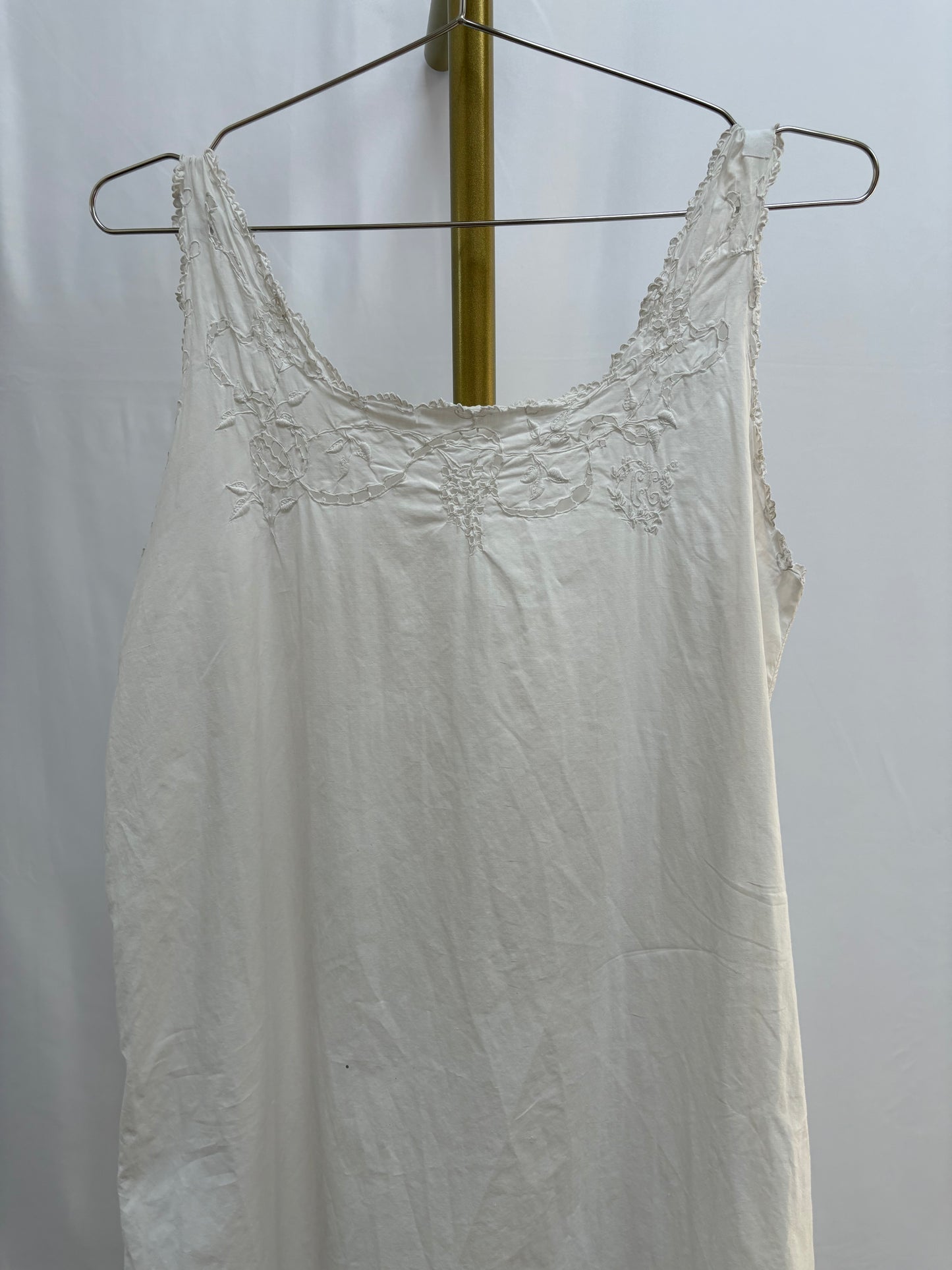 c.1910s White Cotton Sleeveless Nightdress