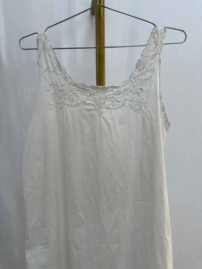 c.1910s White Cotton Sleeveless Nightdress