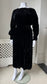 1930s Black Velvet Evening Dress with Dolman Sleeves