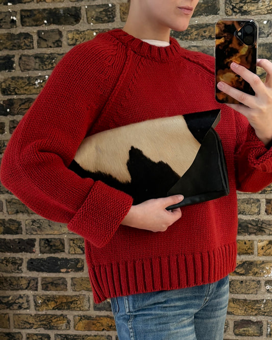 1990s Black Leather Clutch