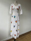 1970s Mexican Folk Dress with Floral Embroidery