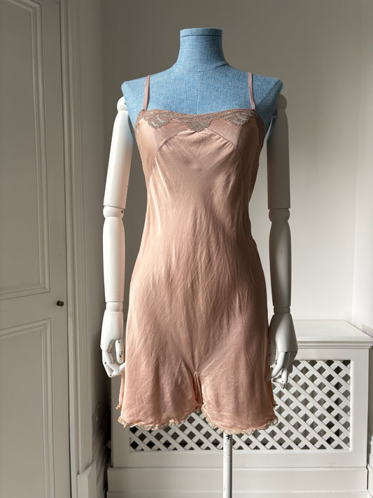 1930s Pink Silk Step-in