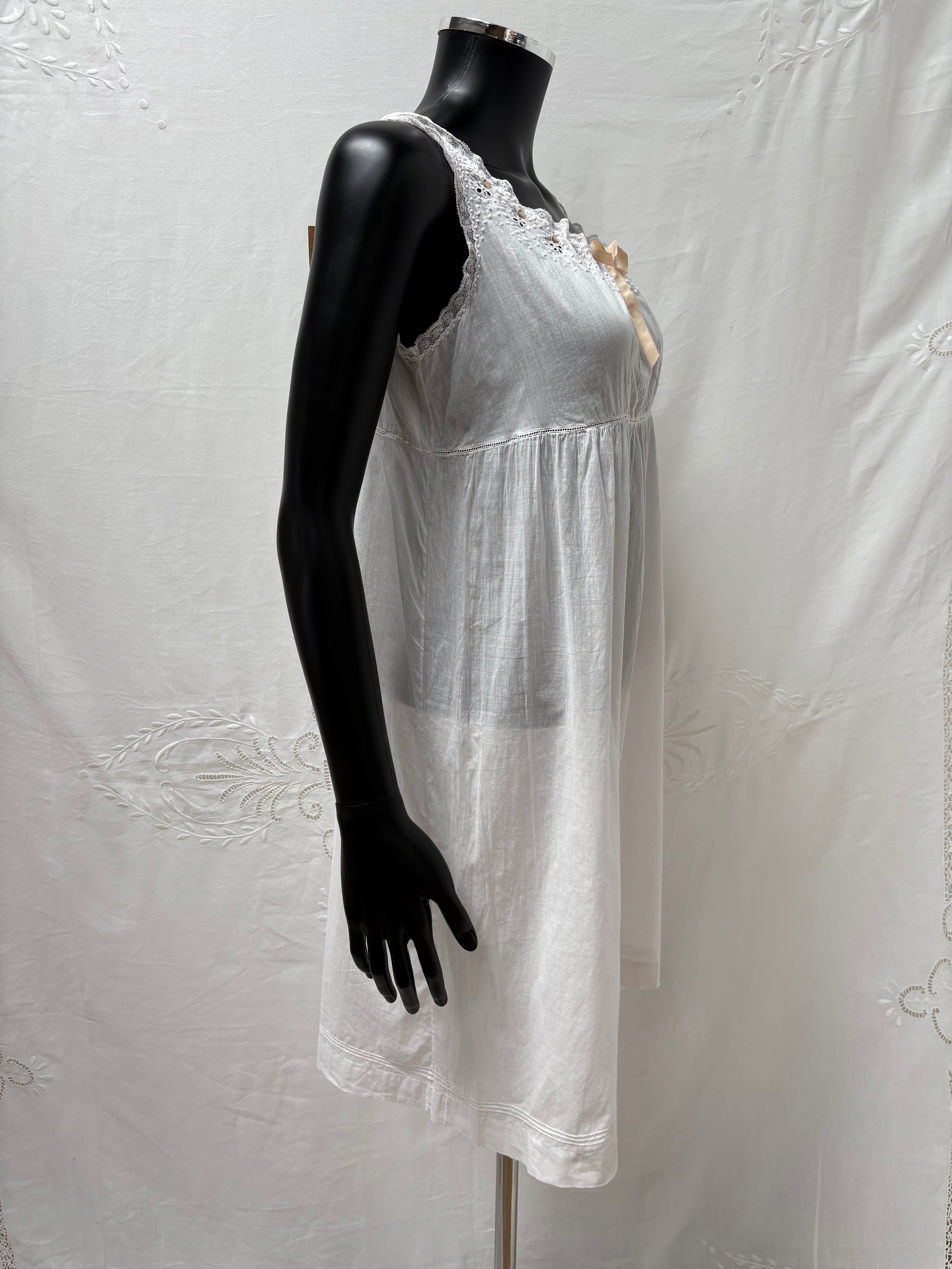 1910s Pure Cotton Dress with Ribbon