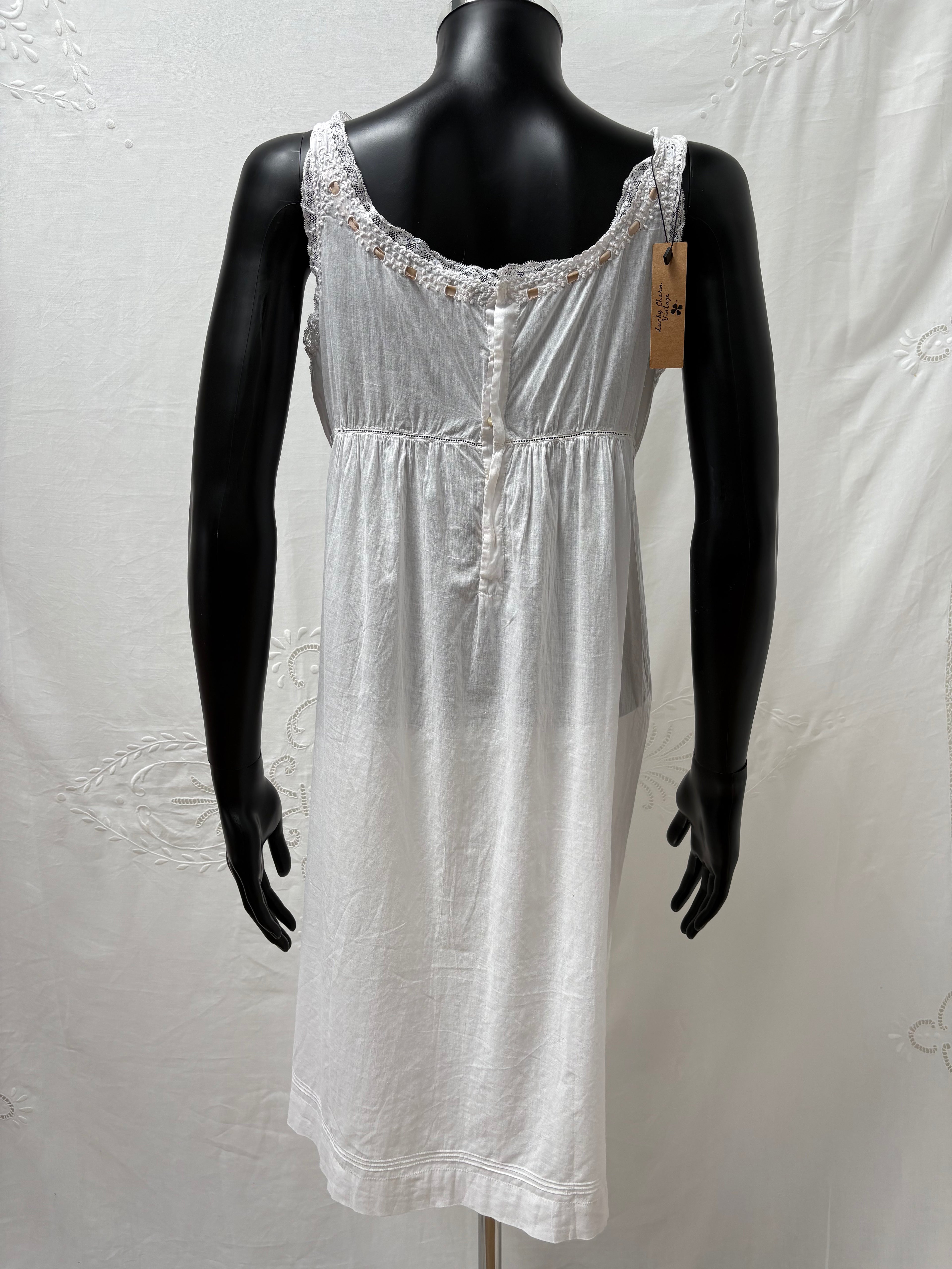 1910s Pure Cotton Dress with Ribbon