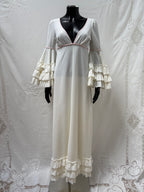 1970s Dress with Ruffle Sleeves