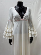 1970s Dress with Ruffle Sleeves
