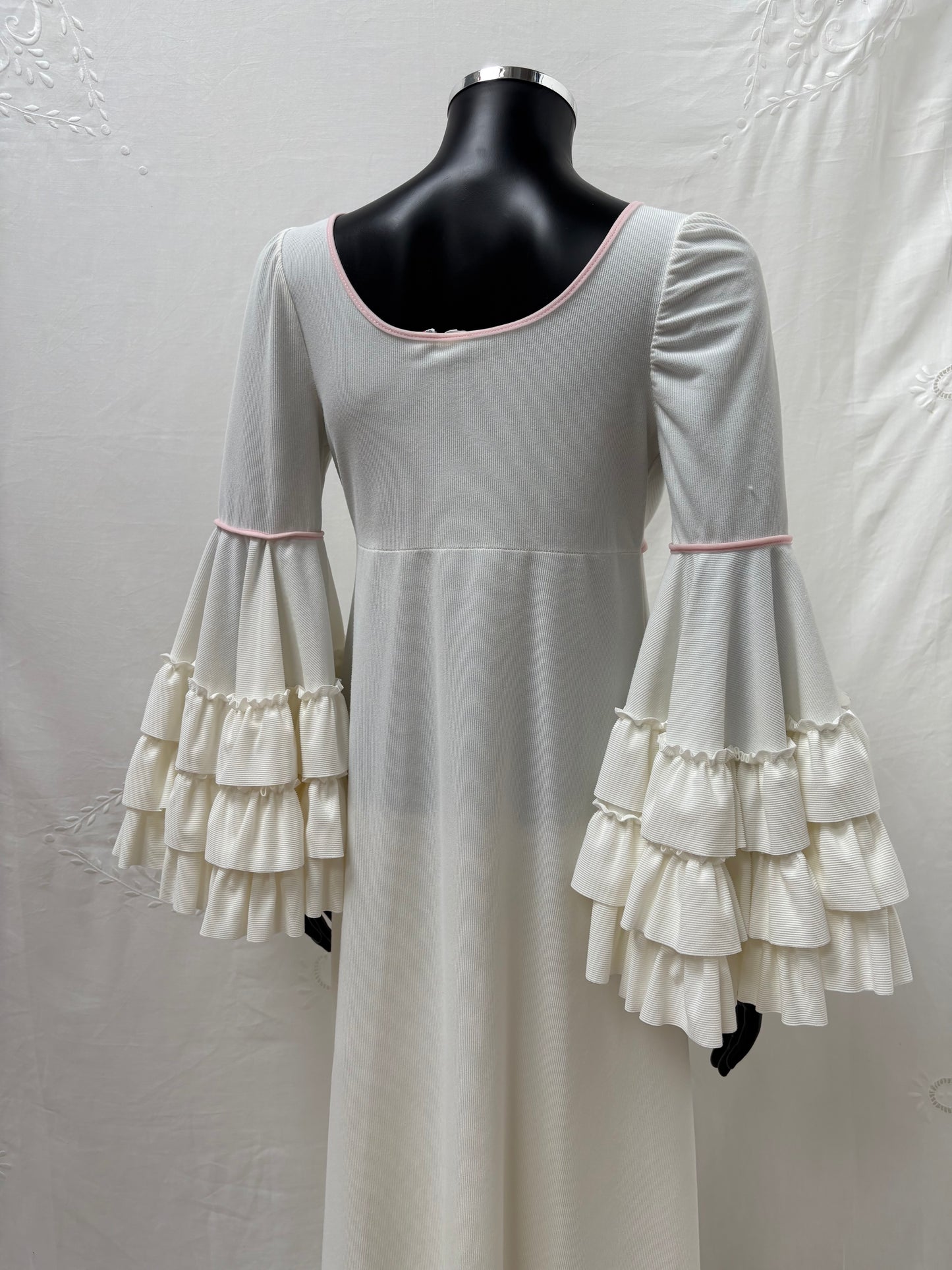 1970s Dress with Ruffle Sleeves
