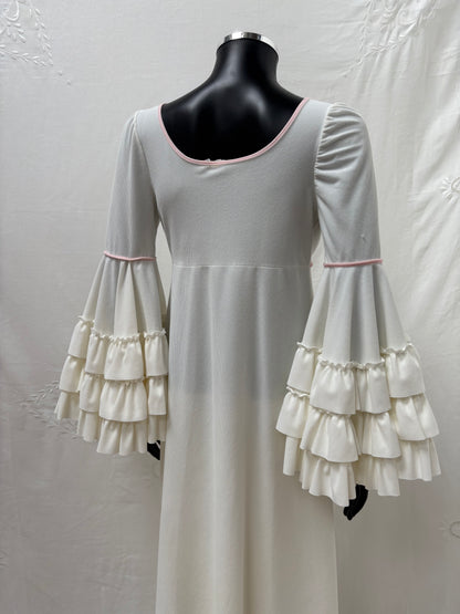 1970s Dress with Ruffle Sleeves