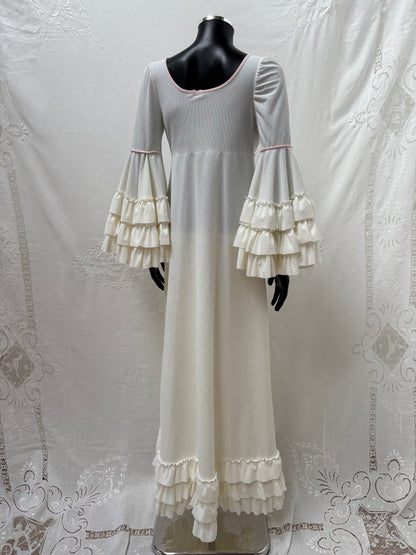 1970s Dress with Ruffle Sleeves