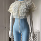1950s Ruffle Lace Bed Jacket