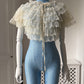 1950s Ruffle Lace Bed Jacket