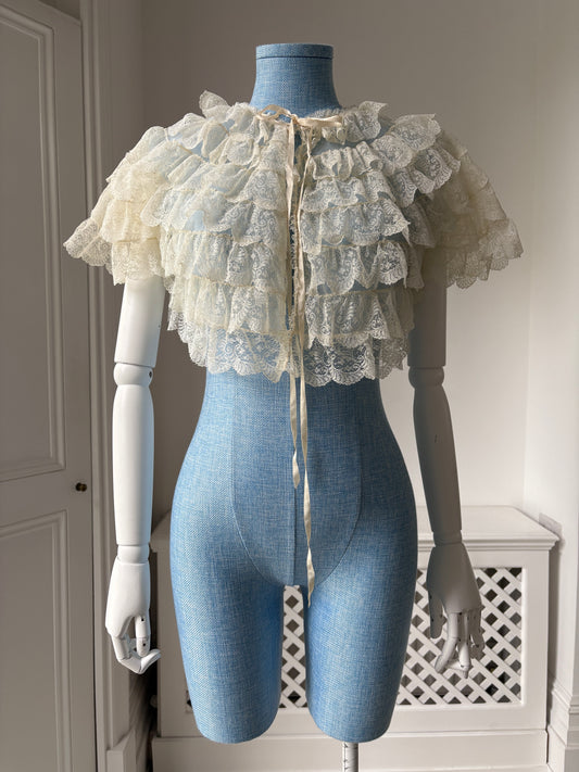 1950s Ruffle Lace Bed Jacket