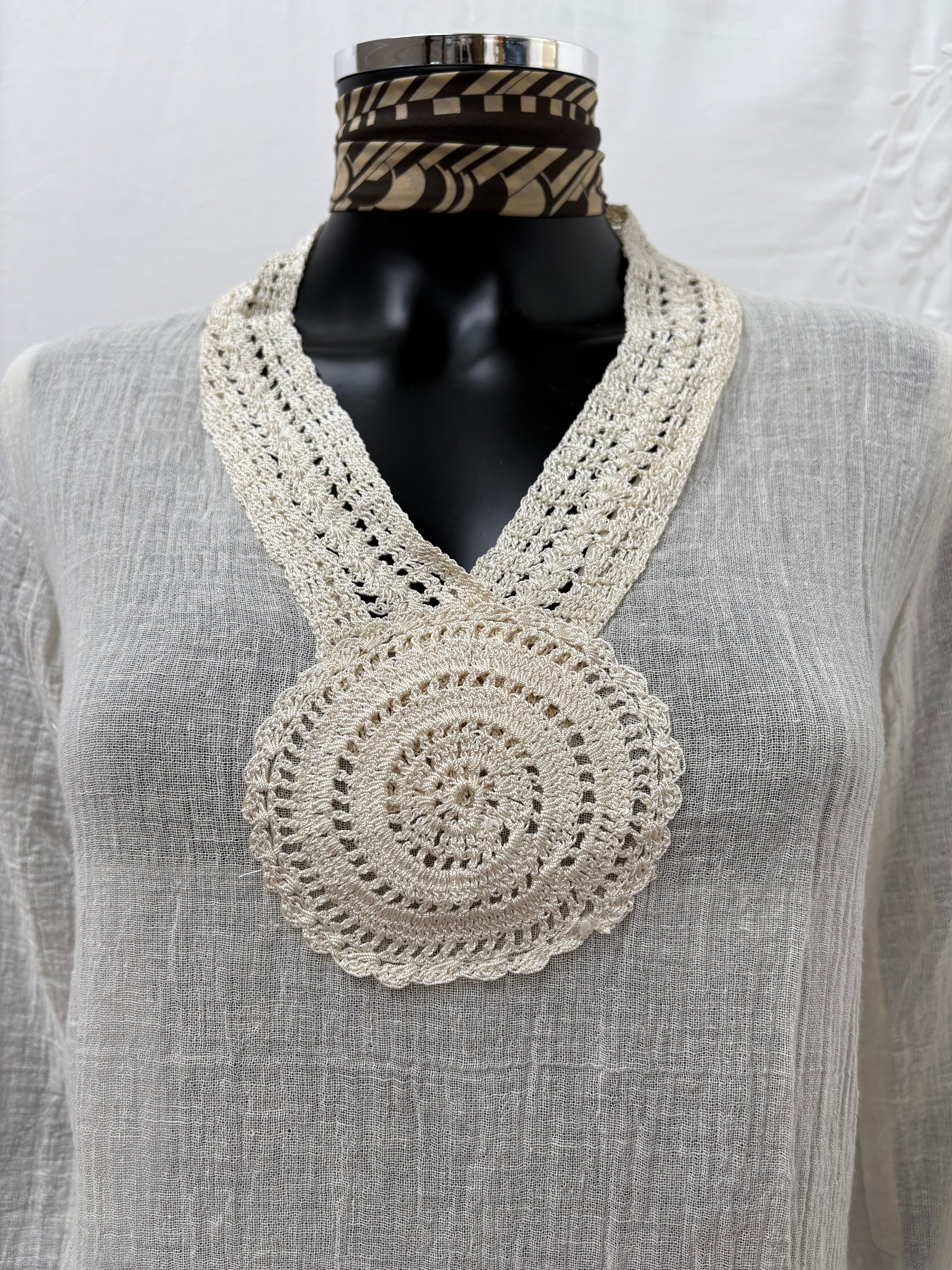 1970s Cheesecloth Cotton Blouse