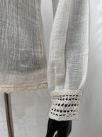 1970s Cheesecloth Cotton Blouse
