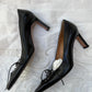 1990s Leather Heels with Corset Toe
