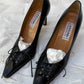 1990s Leather Heels with Corset Toe