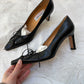 1990s Leather Heels with Corset Toe