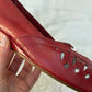 1950s 1960s Red Leather Wedge Shoes