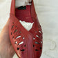 1950s 1960s Red Leather Wedge Shoes